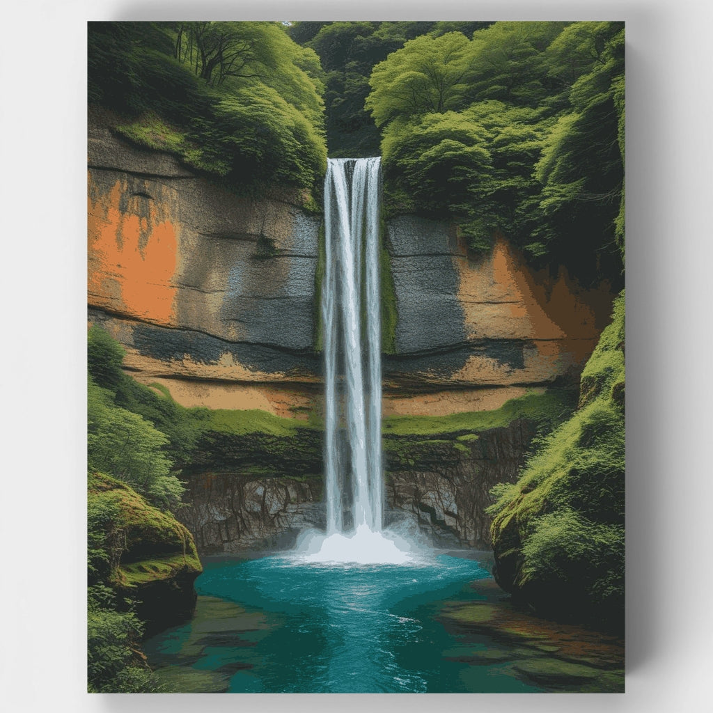 Kit de pintura por números - Cascada de los Lagos de Plitvice — Estándar