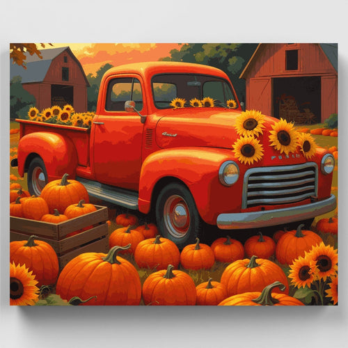 Autumn Harvest Truck - Paint by Numbers Kit