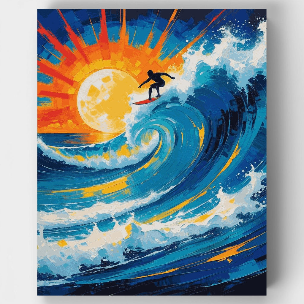 Sunset Surfer's Paradise - Paint by Numbers Kit