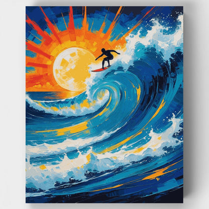 Sunset Surfer's Paradise - Paint by Numbers Kit