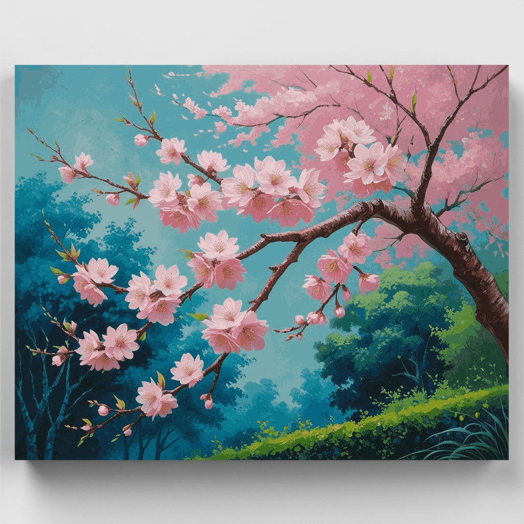 Enchanted Cherry Blossom Forest - Paint by Numbers Kit
