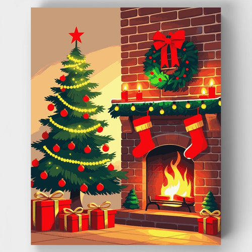 Cozy Christmas Eve Scene - Paint by Numbers Kit