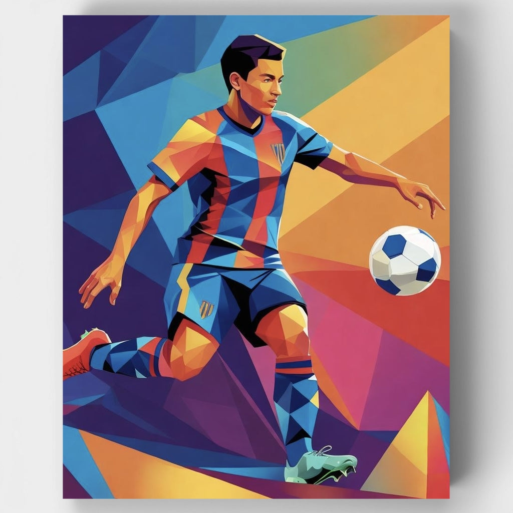 Campeón de fútbol geométrico - Kit de pintura por números — Estándar