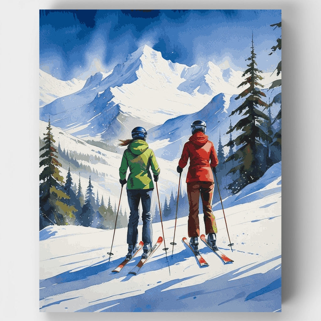 Aventura de esquí en invierno - Kit de pintura por números — Estándar