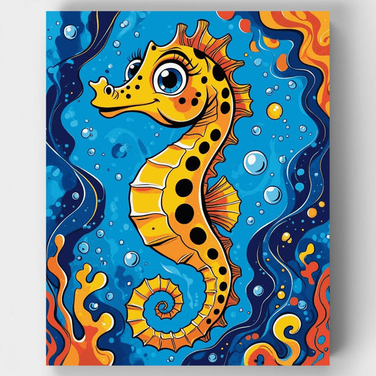 Vibrant Seahorse Adventure - Paint by Numbers Kit