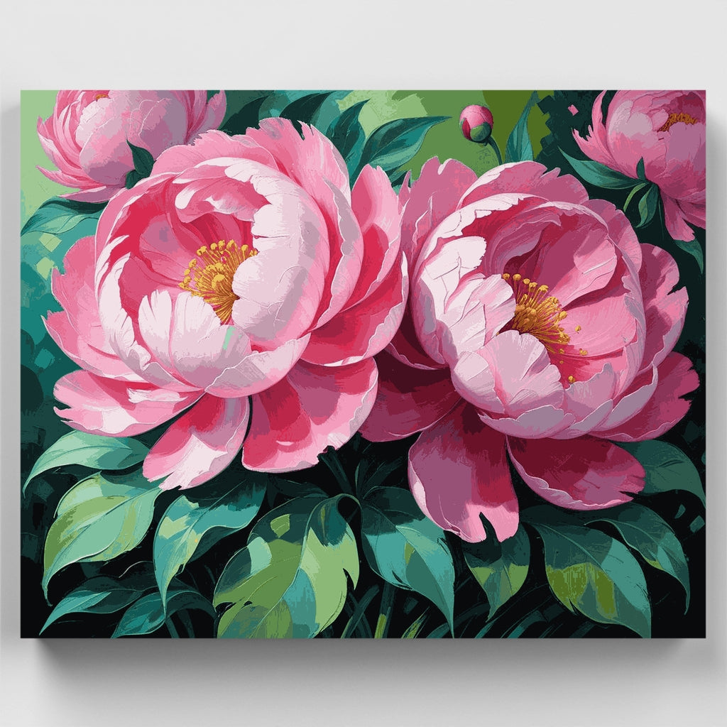 Pink Peonies Floral Garden - Paint by Numbers Kit