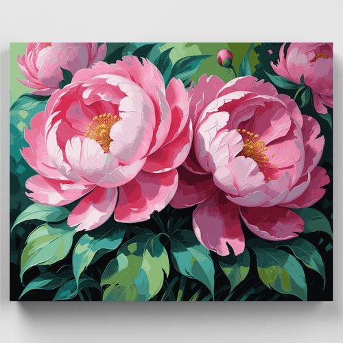 Pink Peonies Floral Garden - Paint by Numbers Kit