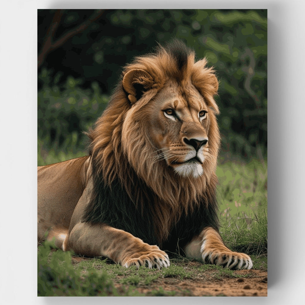 Retrato de león majestuoso - Kit de pintura por números — Estándar
