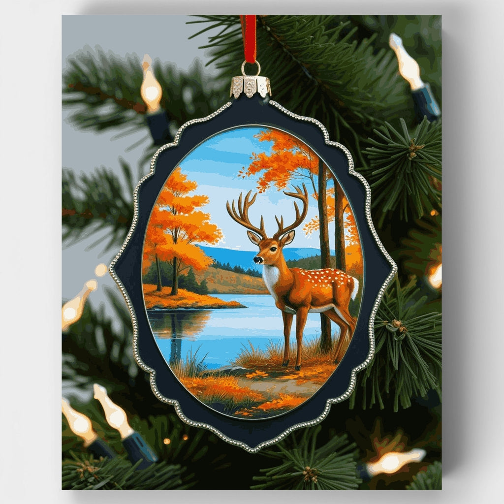 Ciervo otoñal junto al lago - Kit de pintura por números — Estándar