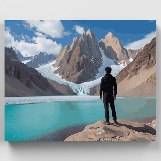 Glacial Mountain Lake Adventure - Paint by Numbers Kit