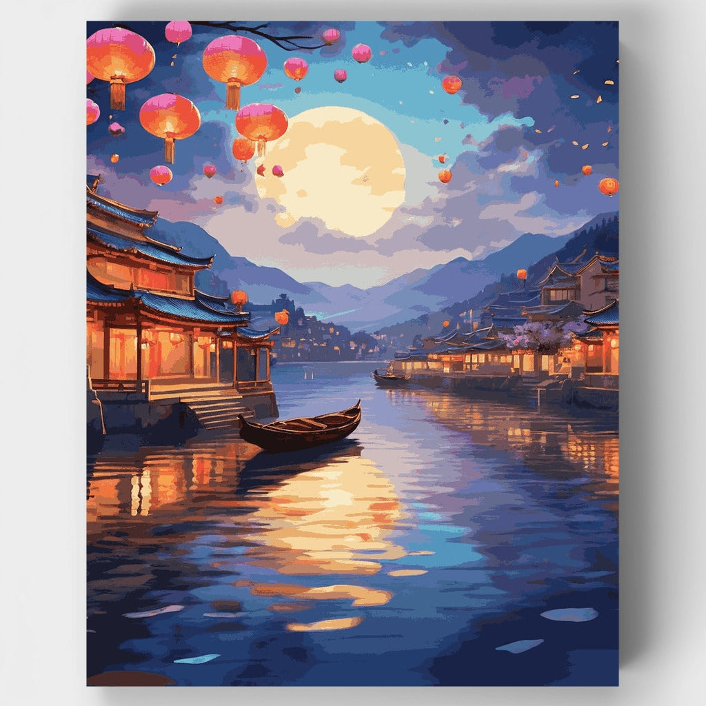 Serenidad a la luz de la luna - Kit de pintura por números — Estándar