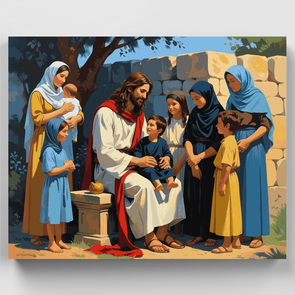 Jesus Blessing the Children - Paint by Numbers Kit