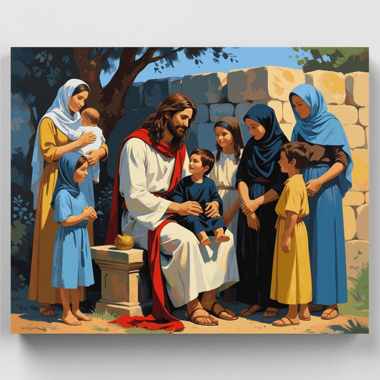 Jesus Blessing the Children - Paint by Numbers Kit