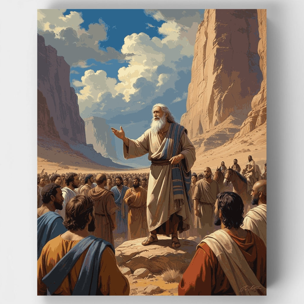 Moses Addressing the Israelites in the Desert - Paint by Numbers Kit
