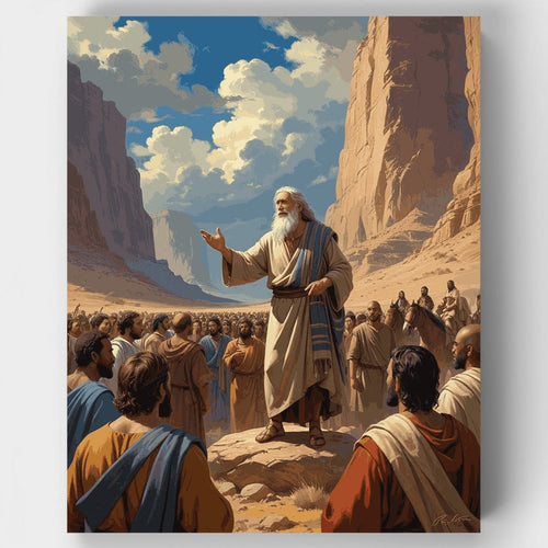 Moses Addressing the Israelites in the Desert - Paint by Numbers Kit