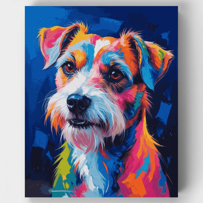 Colorful Terrier Dog Portrait - Paint by Numbers Kit