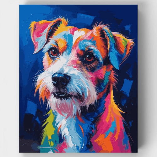 Colorful Terrier Dog Portrait - Paint by Numbers Kit