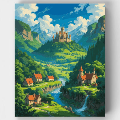 Fairy Tale Castle Valley - Paint by Numbers Kit