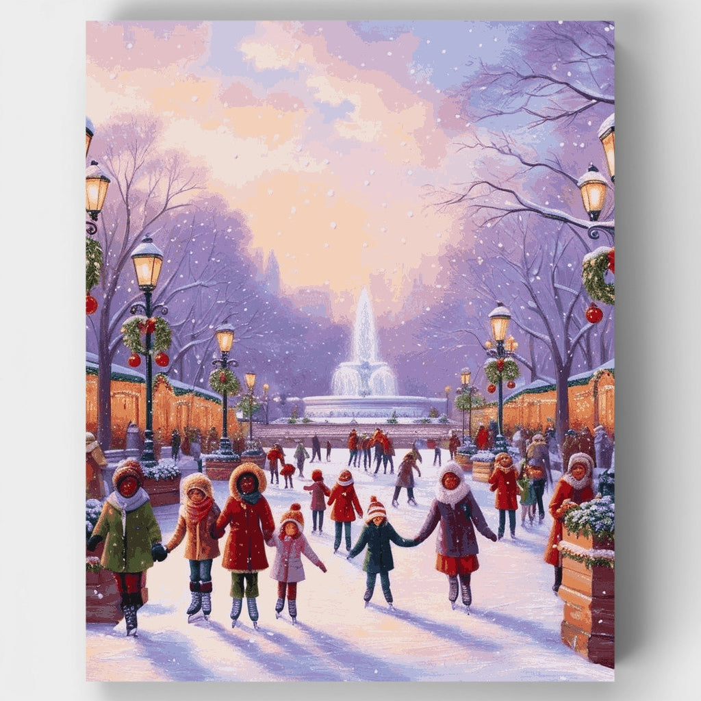 Christmas Wonderland Ice Skating - Paint by Numbers Kit