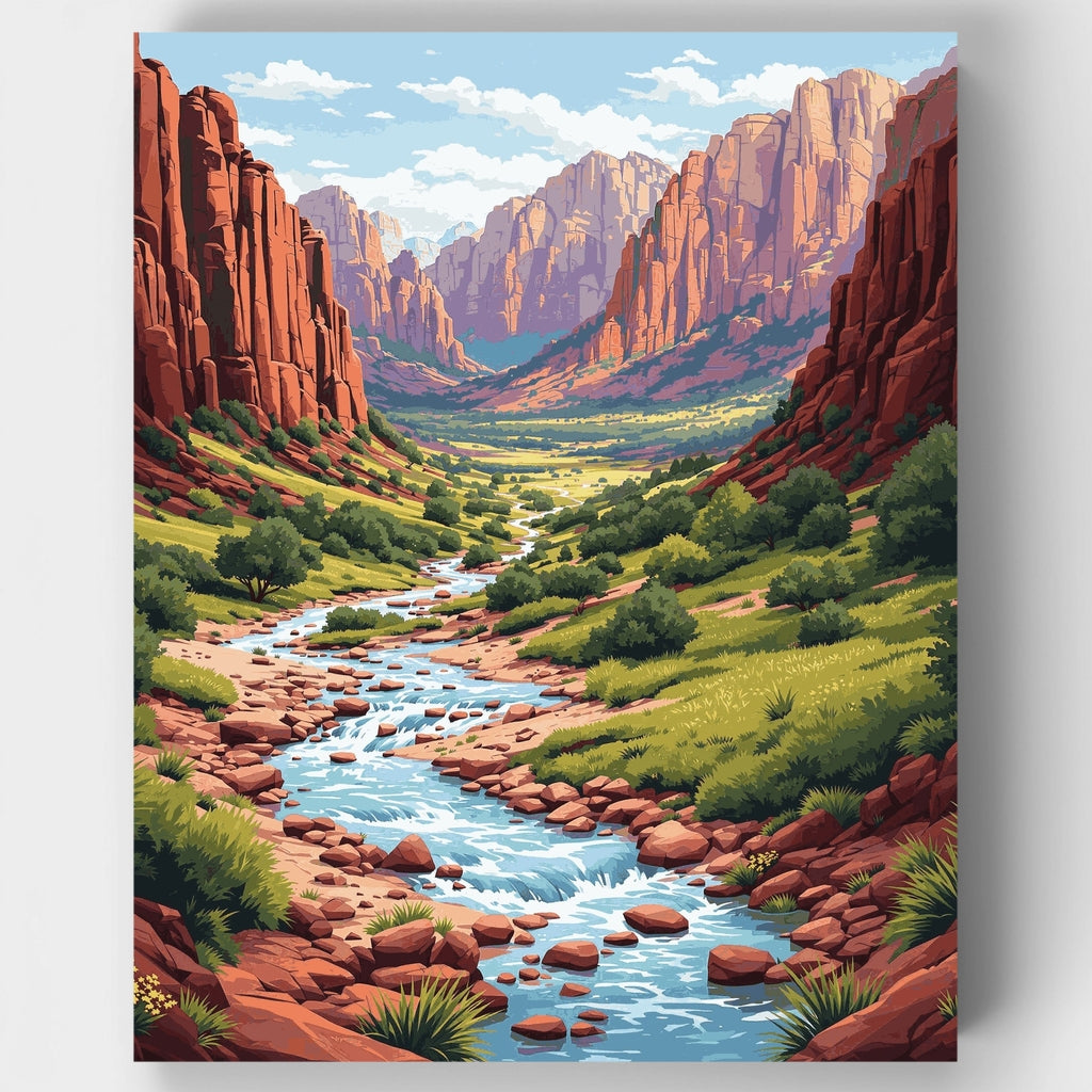 Arroyo del Cañón Zion - Kit de pintura por números — Estándar
