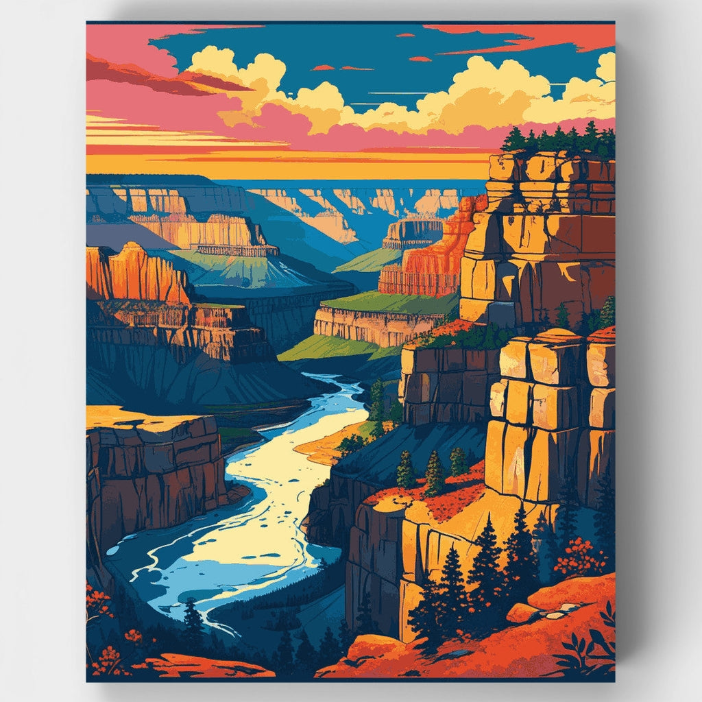 Atardecer en el Gran Cañón - Kit de pintura por números — Estándar