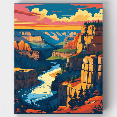 Sunset at Grand Canyon - Paint by Numbers Kit