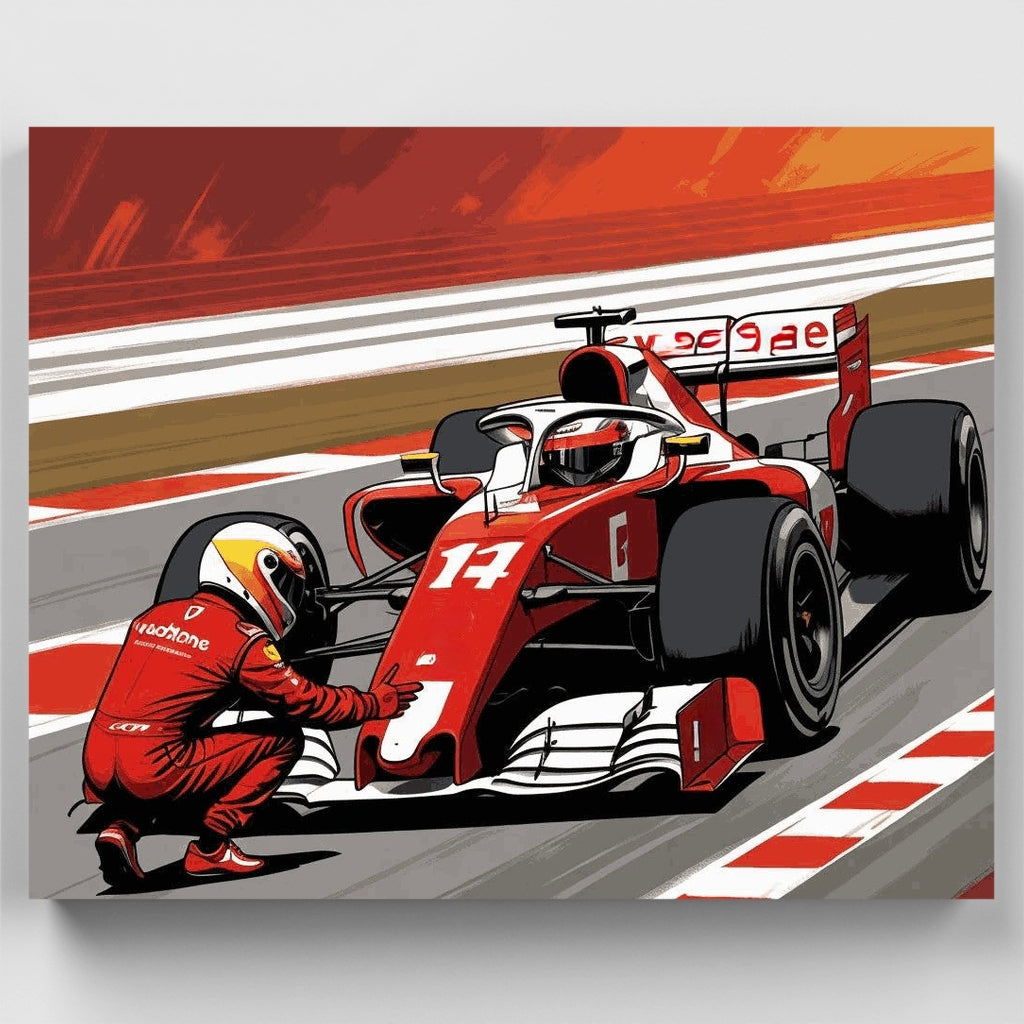 Kit de pintura por números - Parada en boxes de carreras — Estándar