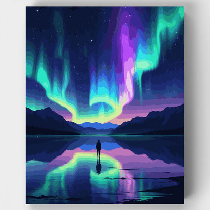 Aurora Reflection Solitude Scene - Paint by Numbers Kit