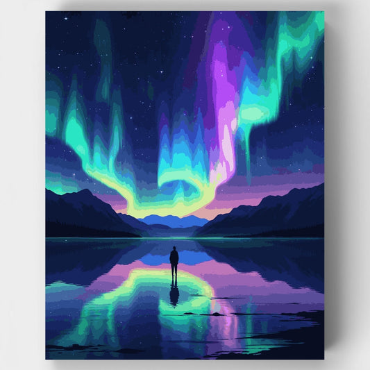 Aurora Reflection Solitude Scene - Paint by Numbers Kit