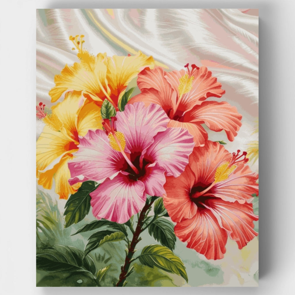 Kit de pintura por números - Hibisco hiperrealista — Estándar