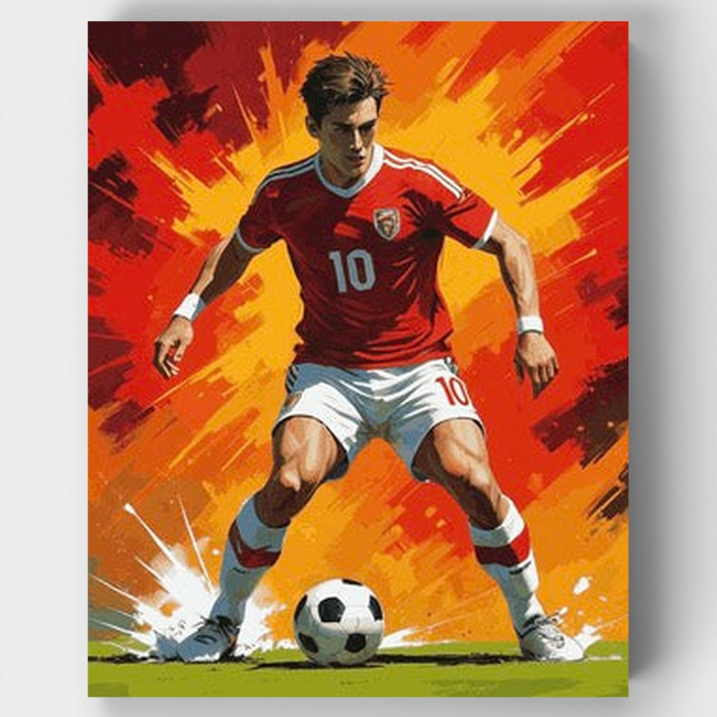 Estrella de fútbol en acción - Kit de pintura por números — Estándar