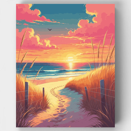 Sunset Beach Path - Paint by Numbers Kit