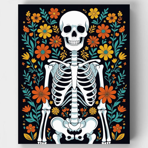 Day of the Dead Floral Skeleton - Paint by Numbers Kit