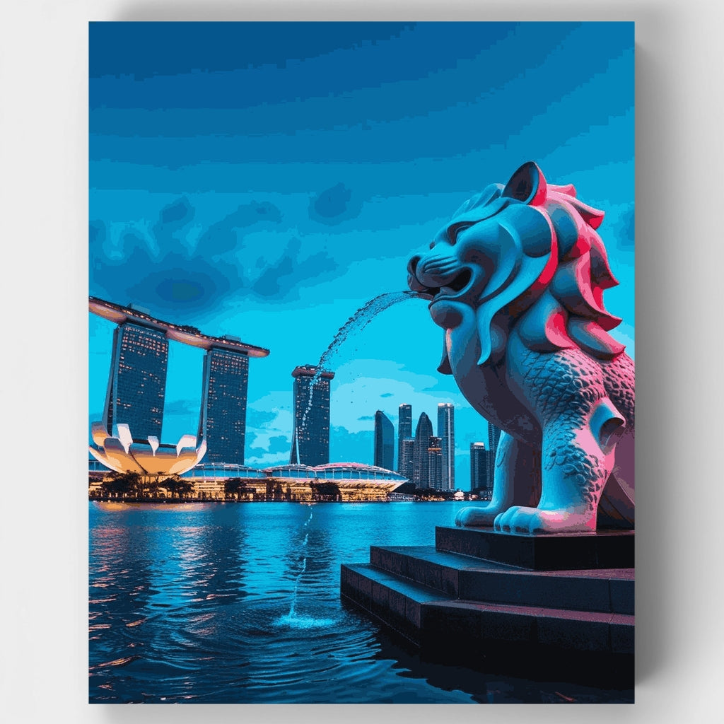 Singapore Merlion Skyline - Paint by Numbers Kit