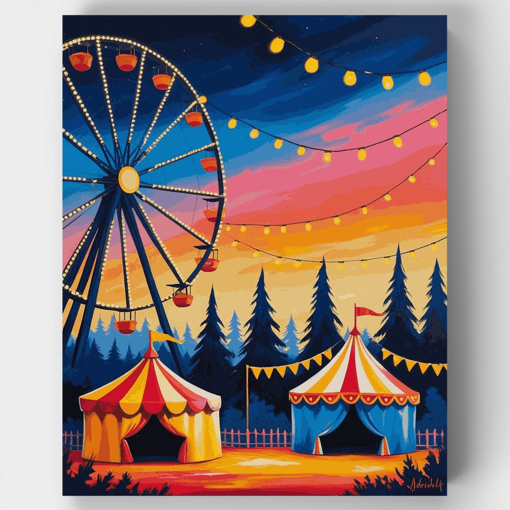 Carnival Ferris Wheel at Sunset - Paint by Numbers Kit