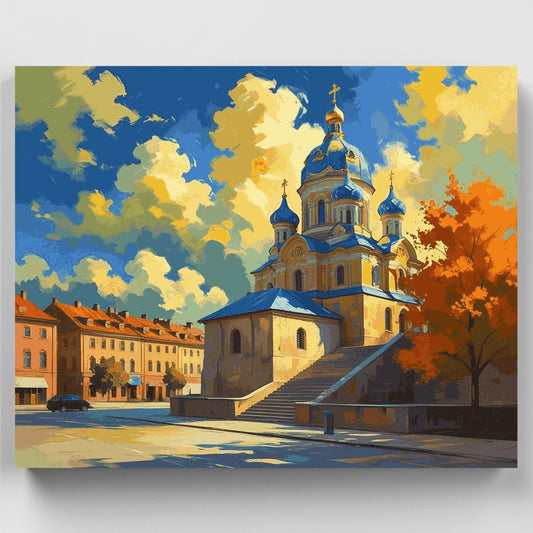 Ukrainian Orthodox Church Square - Paint by Numbers Kit