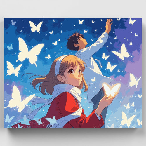 Anime Butterflies Dream - Paint by Numbers Kit