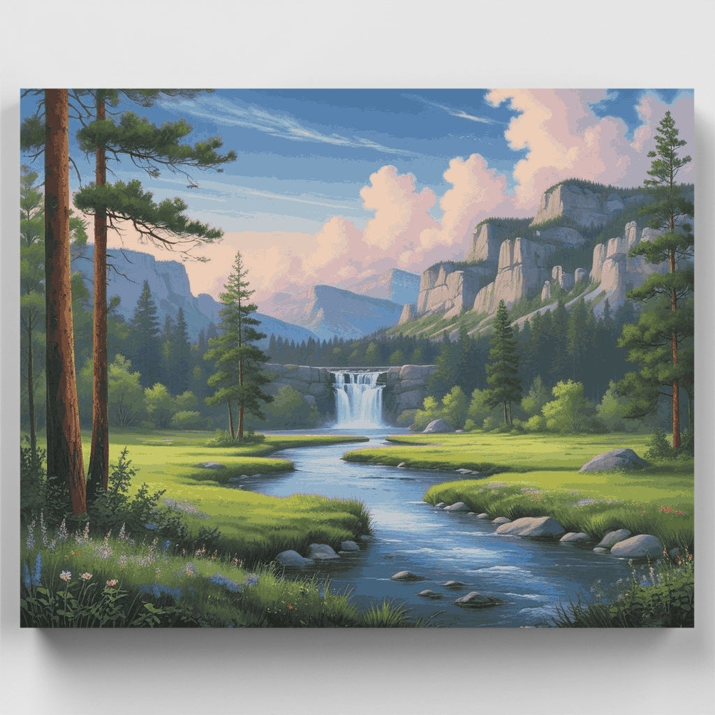 Cascada del Valle Salvaje - Kit de pintura por números — Estándar
