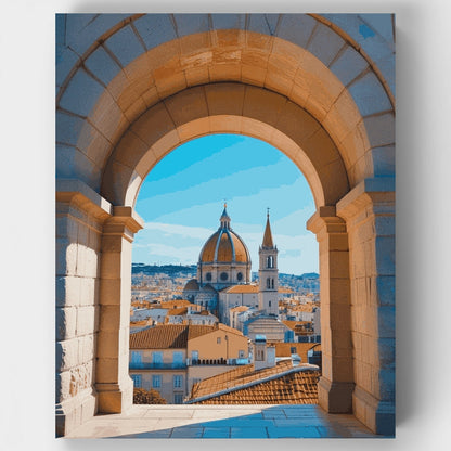 Mediterranean Archway View - Paint by Numbers Kit