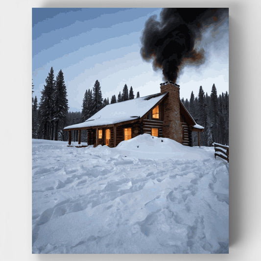 Cozy Winter Cabin - Paint by Numbers Kit