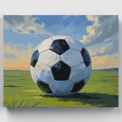 Soccer Ball at Sunset - Paint by Numbers Kit
