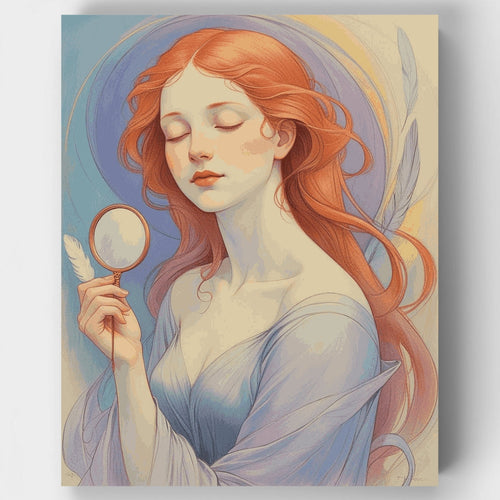 Ethereal Woman with Mirror - Paint by Numbers Kit