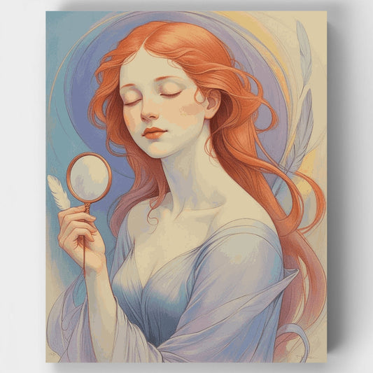 Ethereal Woman with Mirror - Paint by Numbers Kit