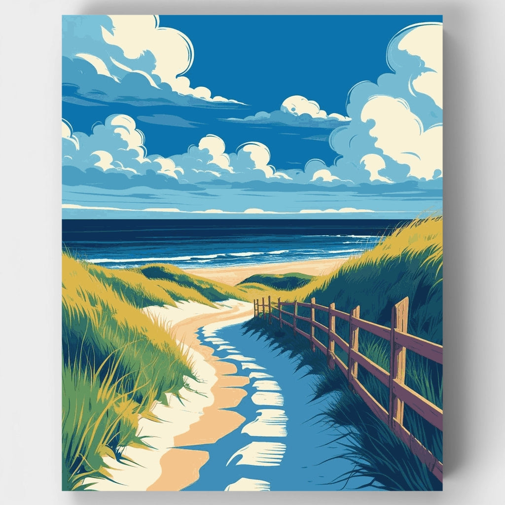 Sendero costero hacia el paraíso - Kit de pintura por números — Estándar