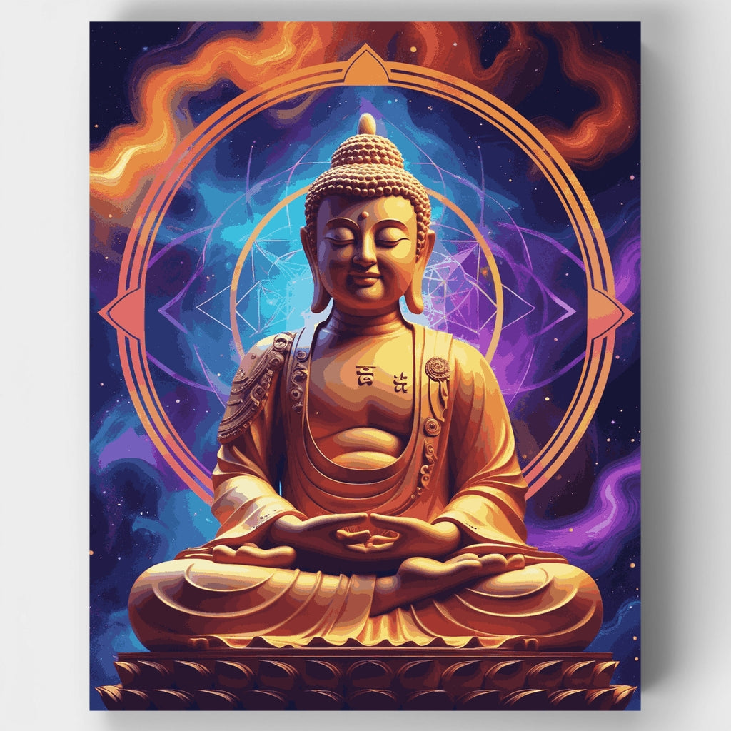 Kit de pintura por números: Meditación del Buda cósmico — Estándar