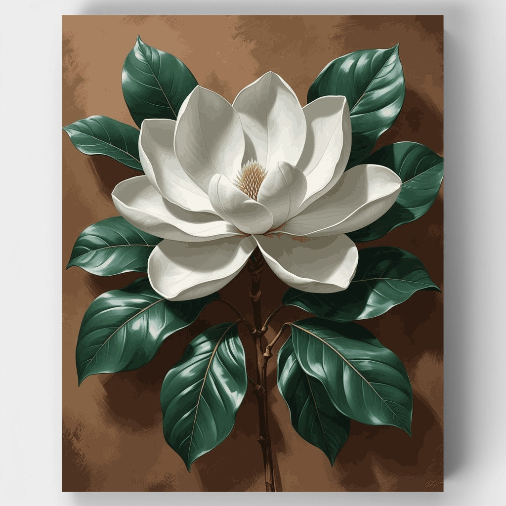 Southern Magnolia Botanical Illustration - Paint by Numbers Kit
