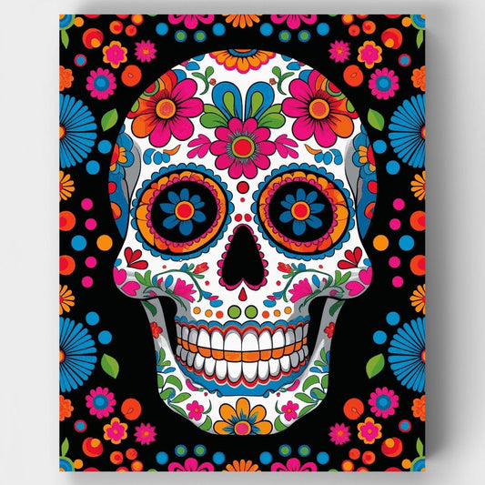 Vibrant Sugar Skull Celebration - Paint by Numbers Kit