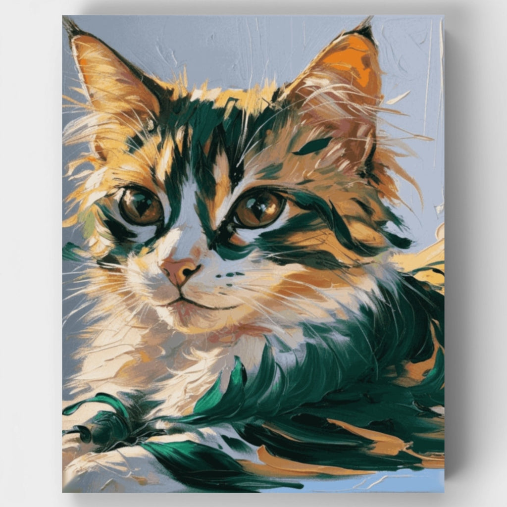 Retrato felino vibrante - Kit de pintura por números — Estándar