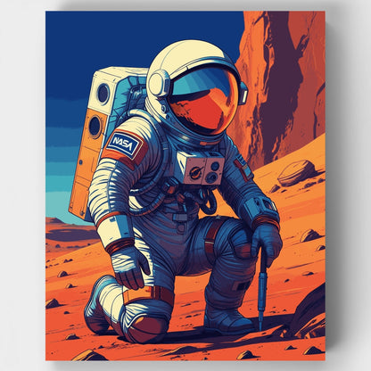 Mars Astronaut Exploration - Paint by Numbers Kit
