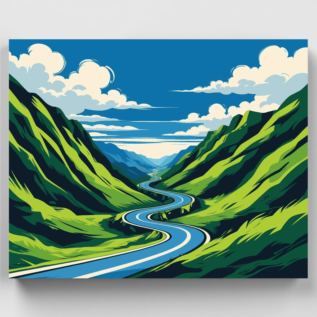 Mountain Valley River - Paint by Numbers Kit